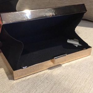 Faux Leather Metal Clutch